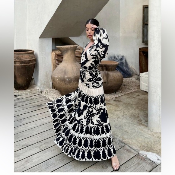 Zara Belted Printed Dress Cotton New - Picture 2 of 4